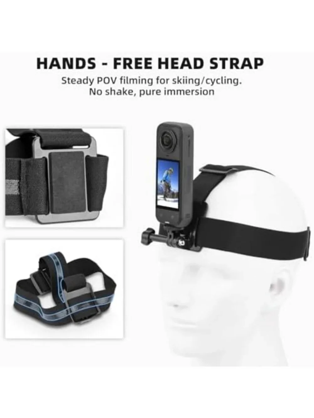 360° Rotating Accessory Kit for Insta 360 Cameras - Chest Mount, Head Strap